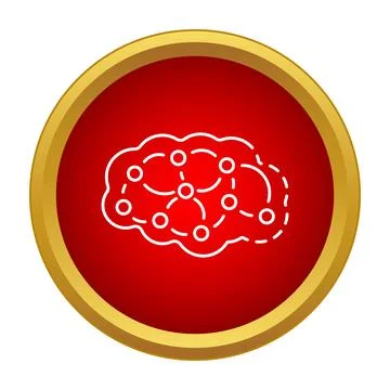 Artificial intelligence brain neural network outline concept 스톡 일러스트