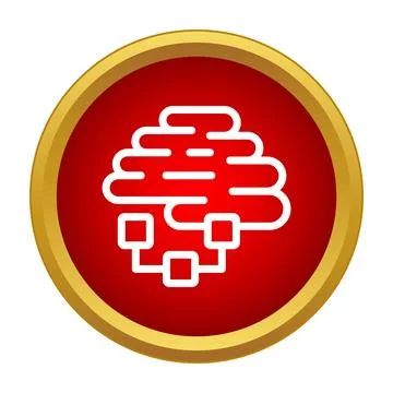 Artificial intelligence brain neural network processing information icon 스톡 일러스트