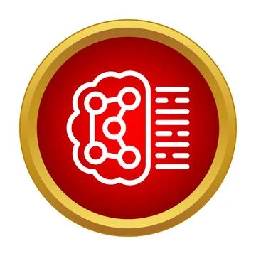 Artificial intelligence brain neural network generating data icon Illustrazione stock