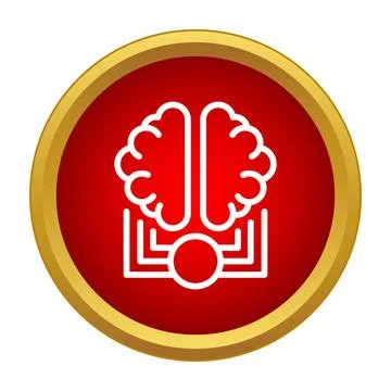 Artificial intelligence brain neural network concept icon Illustrazione stock