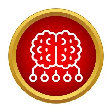 Artificial intelligence brain neural network concept icon Stockillustratie