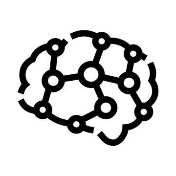 Artificial intelligence brain neural network concept icon Stock Illustration