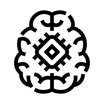 Artificial intelligence brain processing data microchip technology イラスト素材