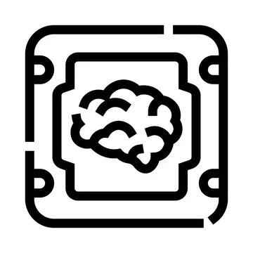Artificial intelligence brain processing data on a chip Stockillustratie