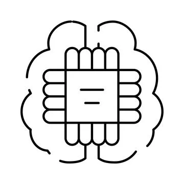 Artificial intelligence brain processing data icon concept イラスト素材