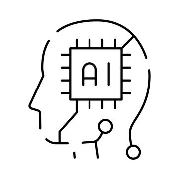 Artificial intelligence brain processing digital information concept Stock Illustration