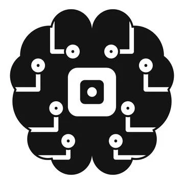 Artificial intelligence brain showing machine learning process Stock Illustration