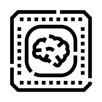 Artificial intelligence brain smart processor microchip icon イラスト素材