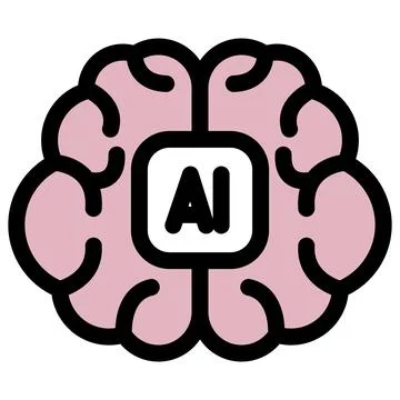 Artificial intelligence brain symbol - artificial intelligence icon イラスト素材