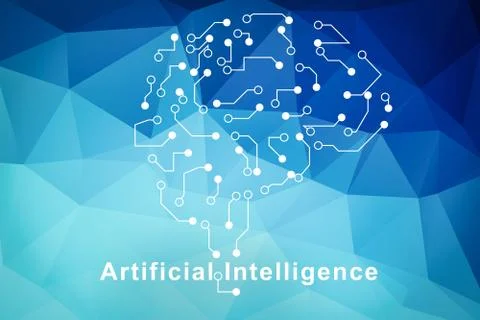 Artificial intelligence brain symbol Stock Illustration