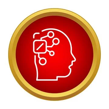 Artificial intelligence brain technology icon digital mind concept Stock Illustration
