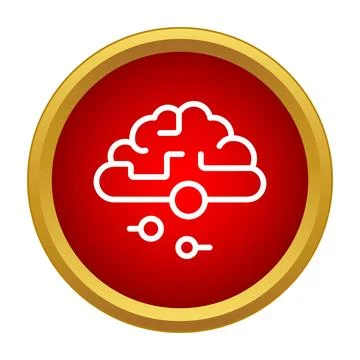 Artificial intelligence brain technology icon representing digital mind Illustrazione stock