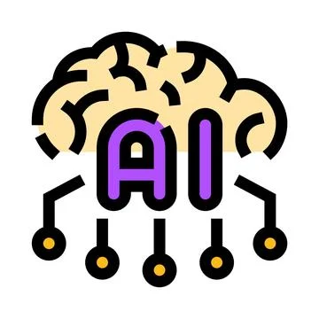 Artificial intelligence brain technology neural network icon Stock Illustration