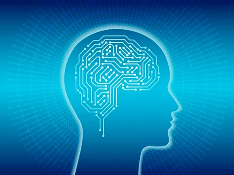 Artificial intelligence brain vector design Illustrazione stock