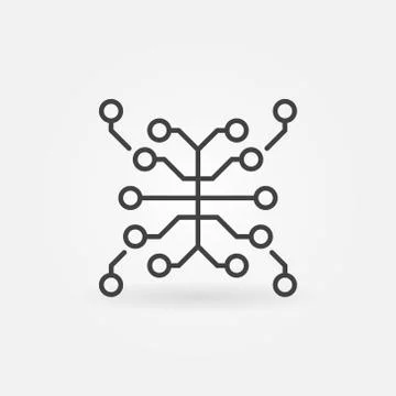 Artificial Intelligence brain vector icon in thin line style Stock Illustration