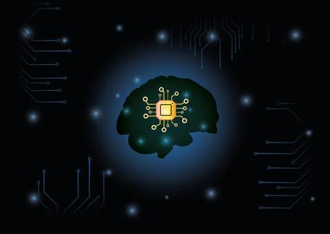 Artificial intelligence brain. Vector illustration of artificial intelligence Stock Illustration