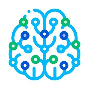 Artificial Intelligence Brain Vector Sign Icon 스톡 일러스트