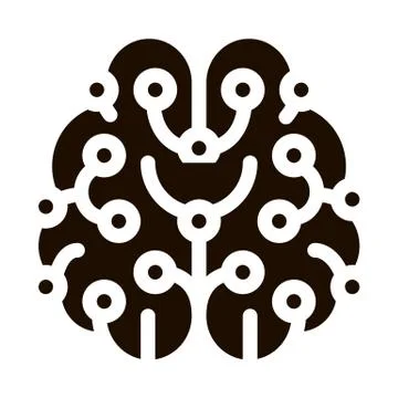 Artificial Intelligence Brain Vector Sign Icon 스톡 일러스트