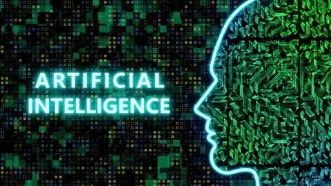 Artificial intelligence bright and creative background animation Stock Footage 253555771