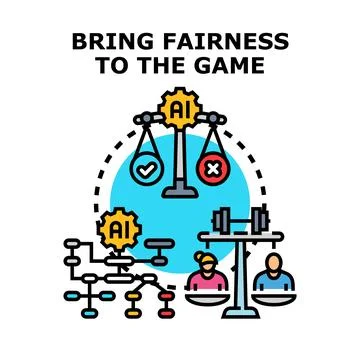 Artificial intelligence bringing fairness to evaluation balance Stock Illustration