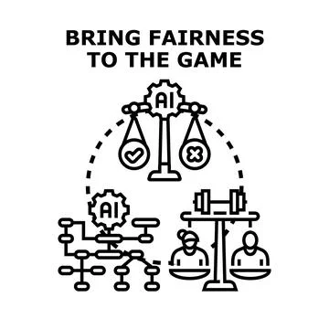 Artificial intelligence bringing fairness to evaluation balance 스톡 일러스트