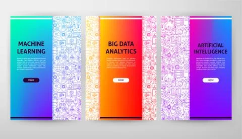 Artificial Intelligence Brochure Web Design Stockillustratie