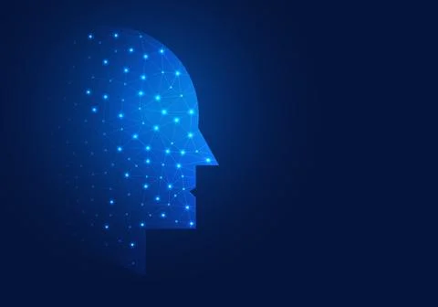 Artificial intelligence is built into the robot that learns and processes i.. 스톡 일러스트