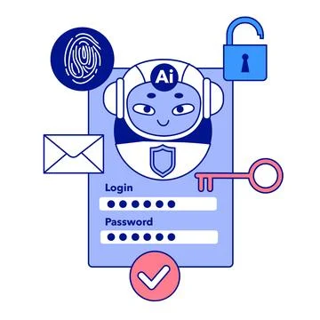 Artificial intelligence in business. AI-powered production, management 스톡 일러스트