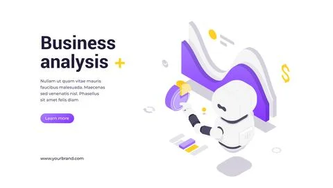 Artificial Intelligence Business Analysis Data Analytics Robot Finance Stra.. Stock Illustration