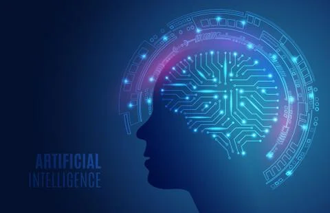 Artificial intelligence business concept. Technology and engineering web back Stock Illustration