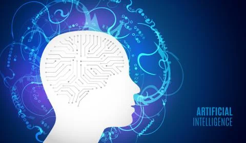 Artificial intelligence business concept. Technology and engineering web back Stock Illustration