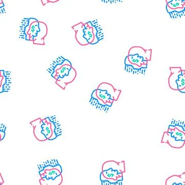 Artificial intelligence business consultant vector seamless pattern Stock Illustration