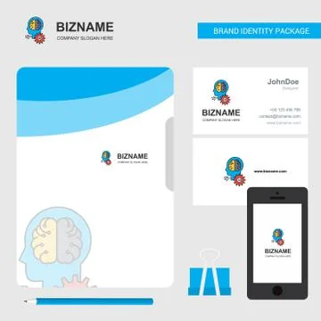 Artificial intelligence Business Logo, File Cover Visiting Card and Mobile Ap Stock Illustration