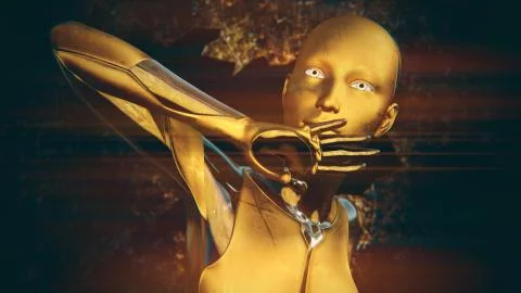 Artificial Intelligence Causing City Power Outage Blackout Ilustração Stock