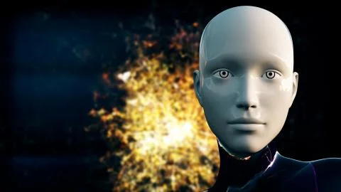 Artificial Intelligence Causing City Power Outage Blackout Ilustração Stock