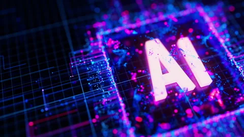 Artificial intelligence central processing unit animation. Quantum computing Stock Footage 320062410