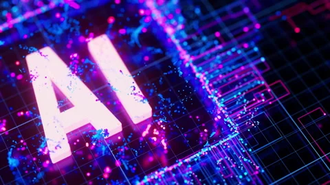 Artificial intelligence central processing unit animation. Quantum computing Stock Footage 320398898