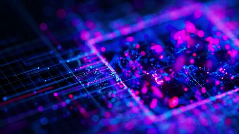 Artificial intelligence central processing unit animation. Quantum computing Stock Footage 320561387