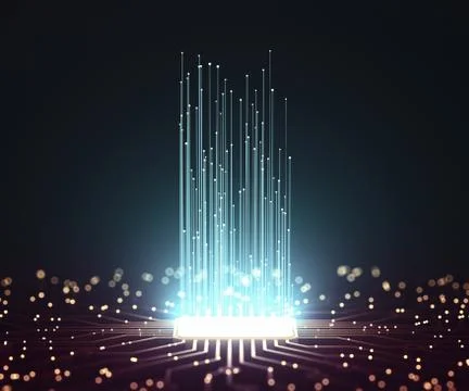 Artificial Intelligence Central Processing Unit CPU Stock Illustration