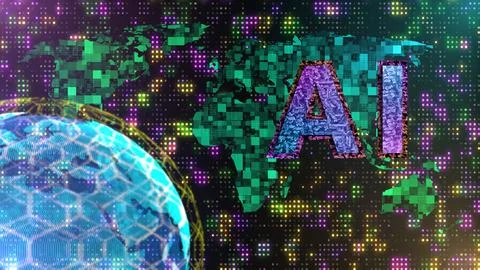 Artificial intelligence changing world,  new advanced technologies Stockillustratie