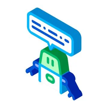 Artificial Intelligence Chat Bot isometric icon vector illustration Stock Illustration