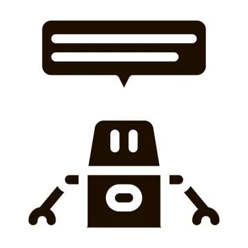 Artificial Intelligence Chat Bot Vector Sign Icon イラスト素材