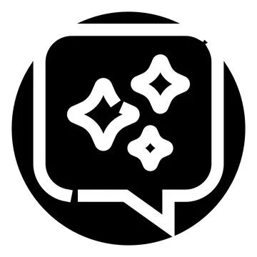 Artificial intelligence chat bubble with magic sparkles Stock Illustration