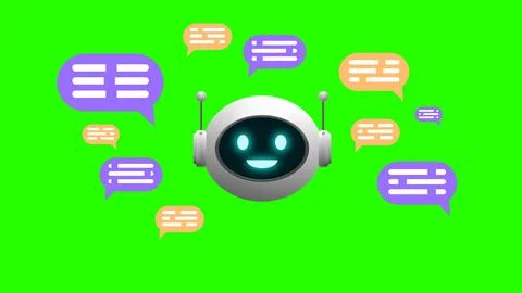 Artificial intelligence chat concept on green screen Stock Illustration