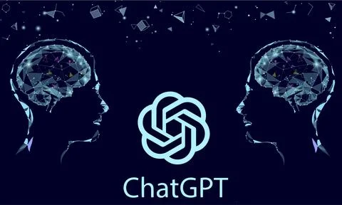 Artificial intelligence Chat GPT. Machine learning online technology concept on Stock Illustration