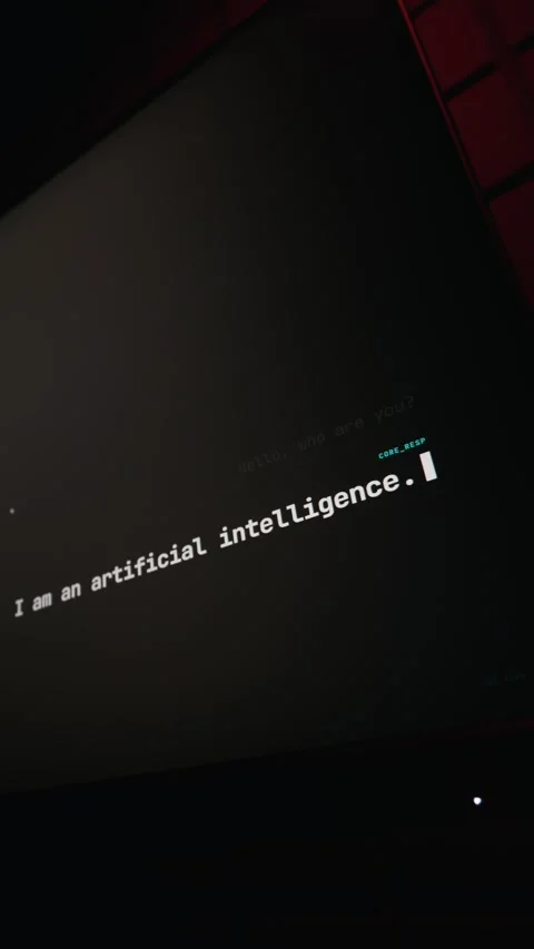 Artificial Intelligence Chat Interface Asking Hello Who Are You Text Prompt Stock Footage 334730817