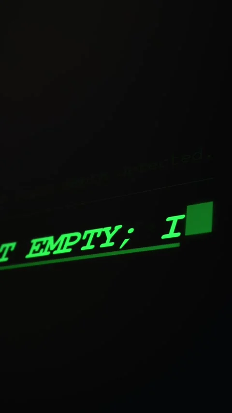 Artificial Intelligence Chat Interface Typing Green Text on Dark Screen Stock Footage 334732604