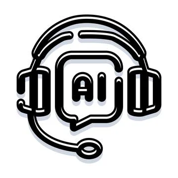 Artificial intelligence chat support icon Stock Illustration