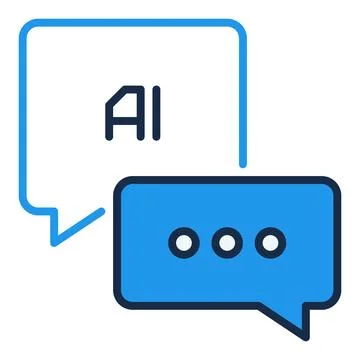 Artificial Intelligence Chat vector AI Speech Bubbles colored icon or symbol Illustrazione stock