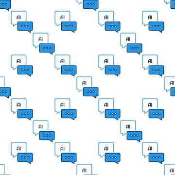 Artificial Intelligence Chat vector AI Speech Bubbles colored seamless patter 库存插图